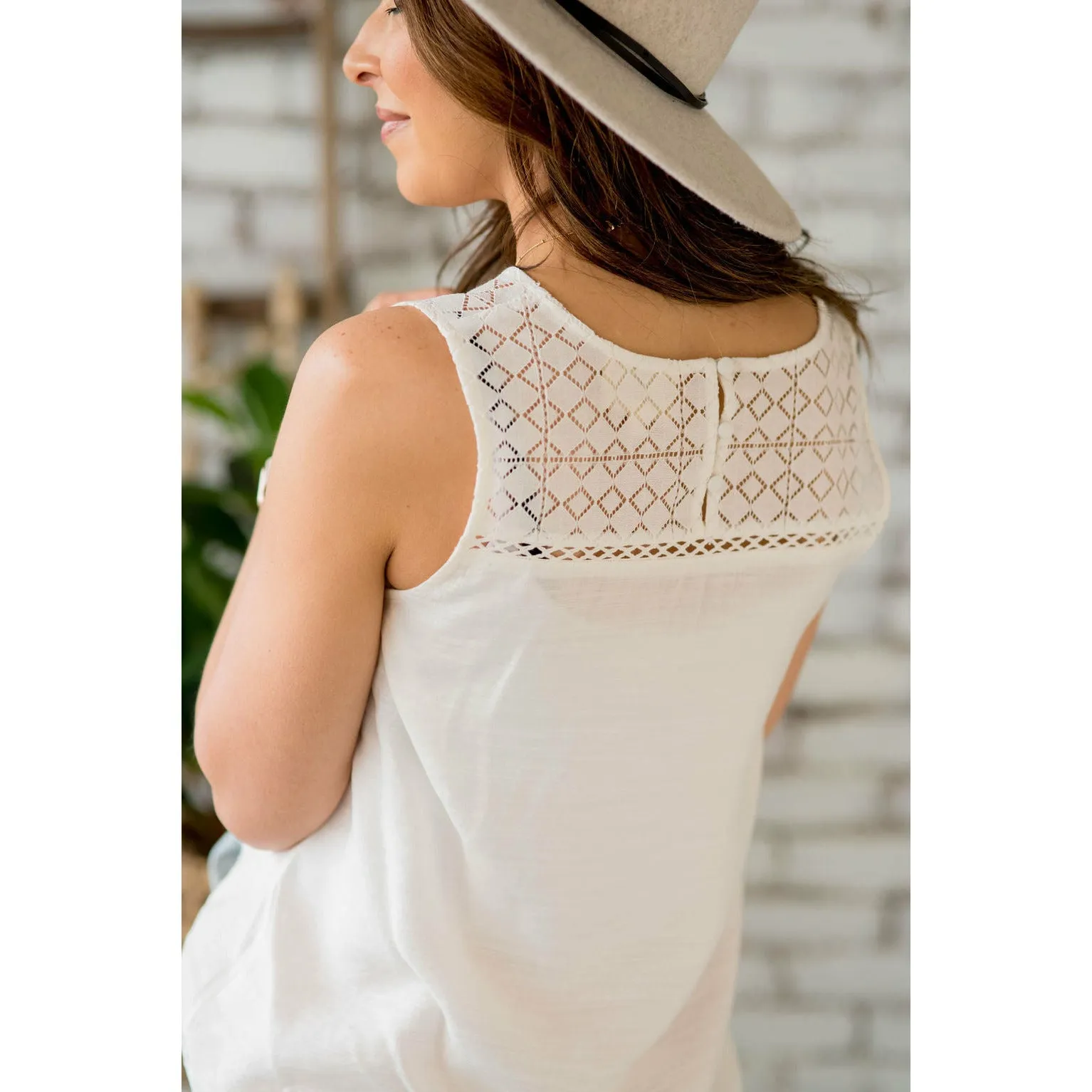 Diamond Cut Out V-Neck Tank