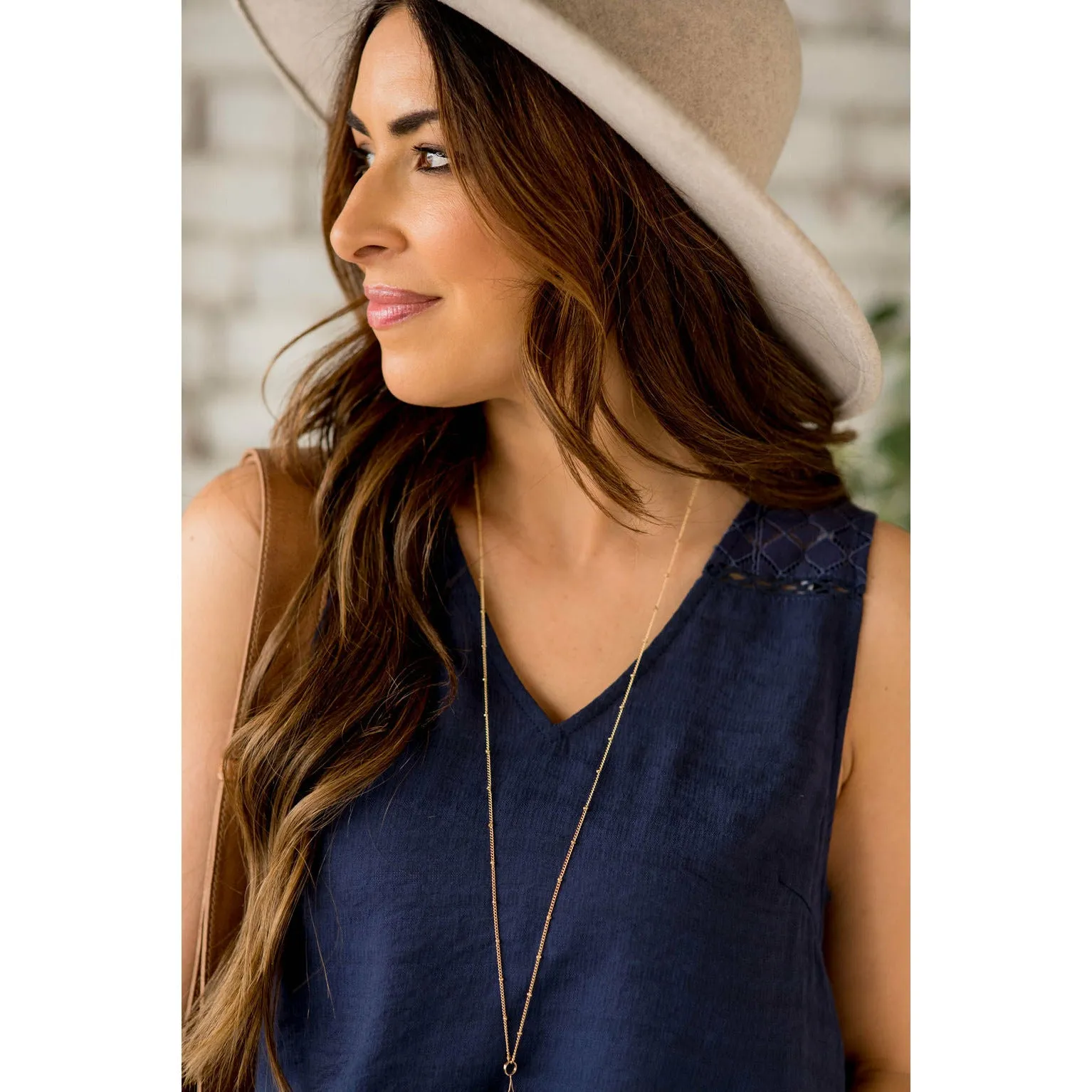Diamond Cut Out V-Neck Tank