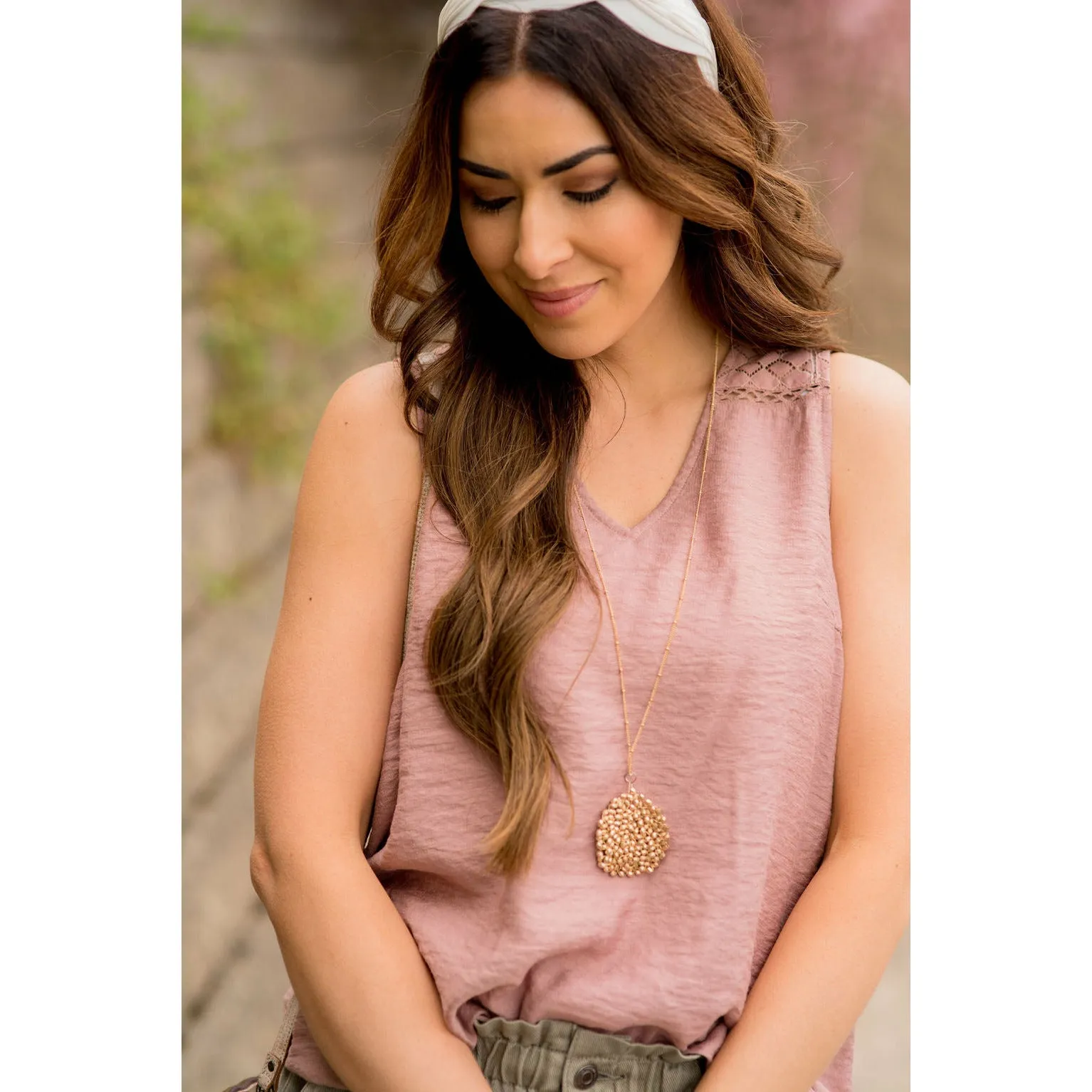 Diamond Cut Out V-Neck Tank