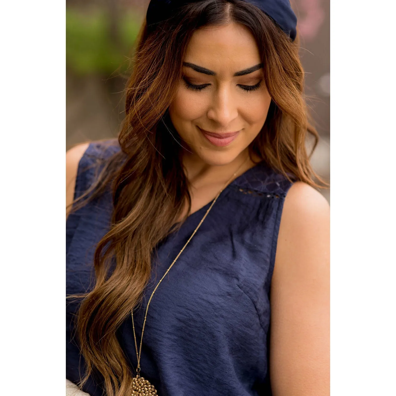 Diamond Cut Out V-Neck Tank