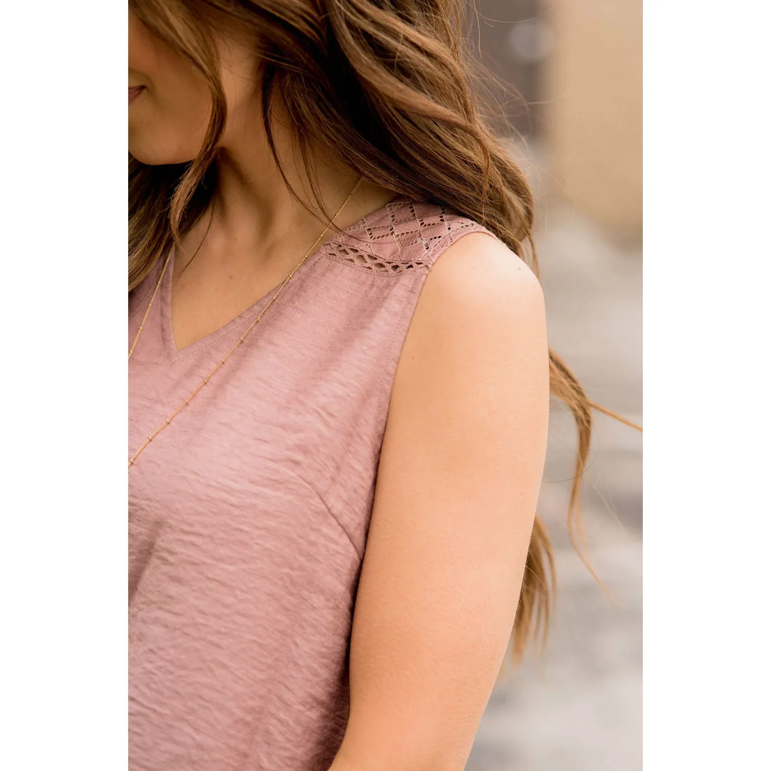 Diamond Cut Out V-Neck Tank