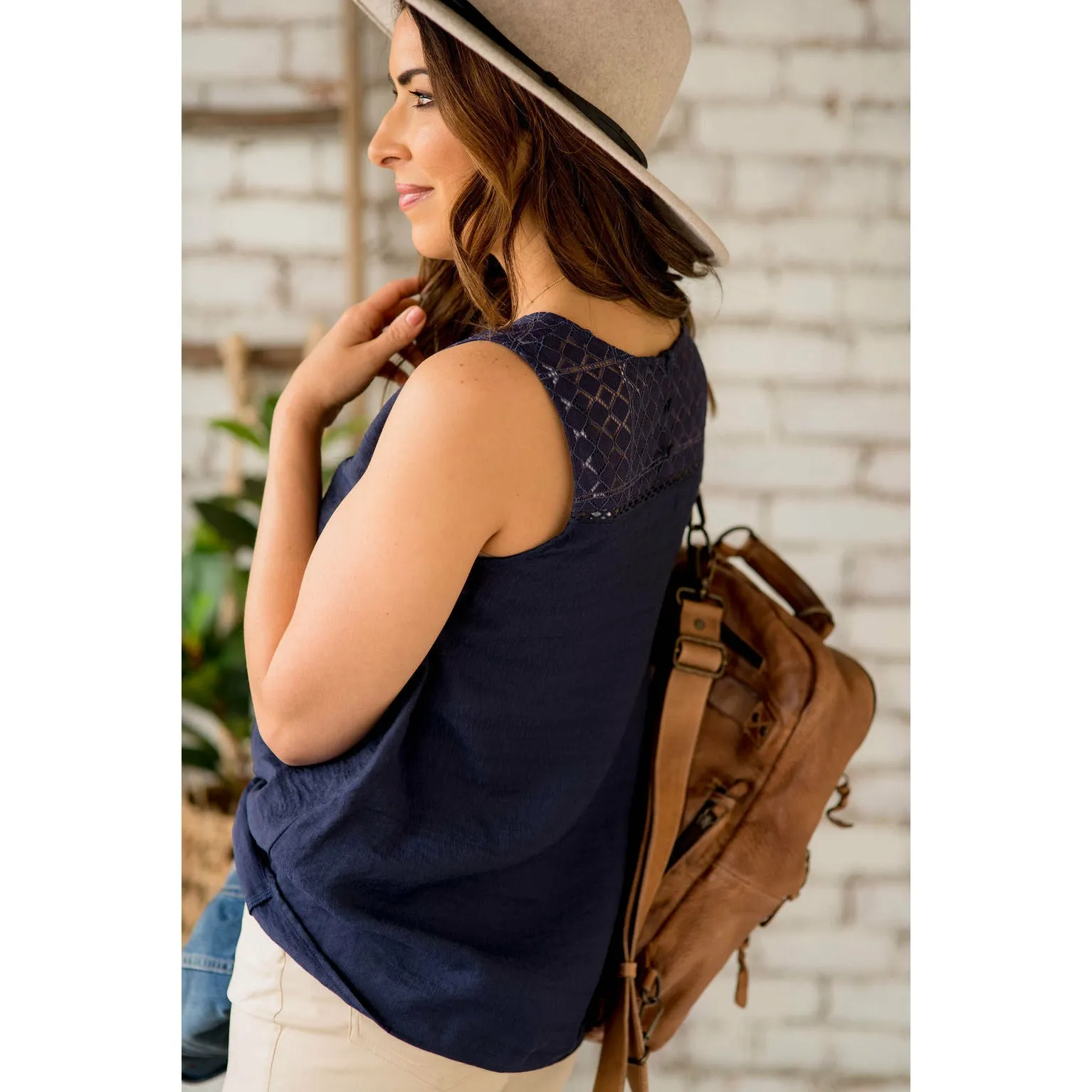 Diamond Cut Out V-Neck Tank