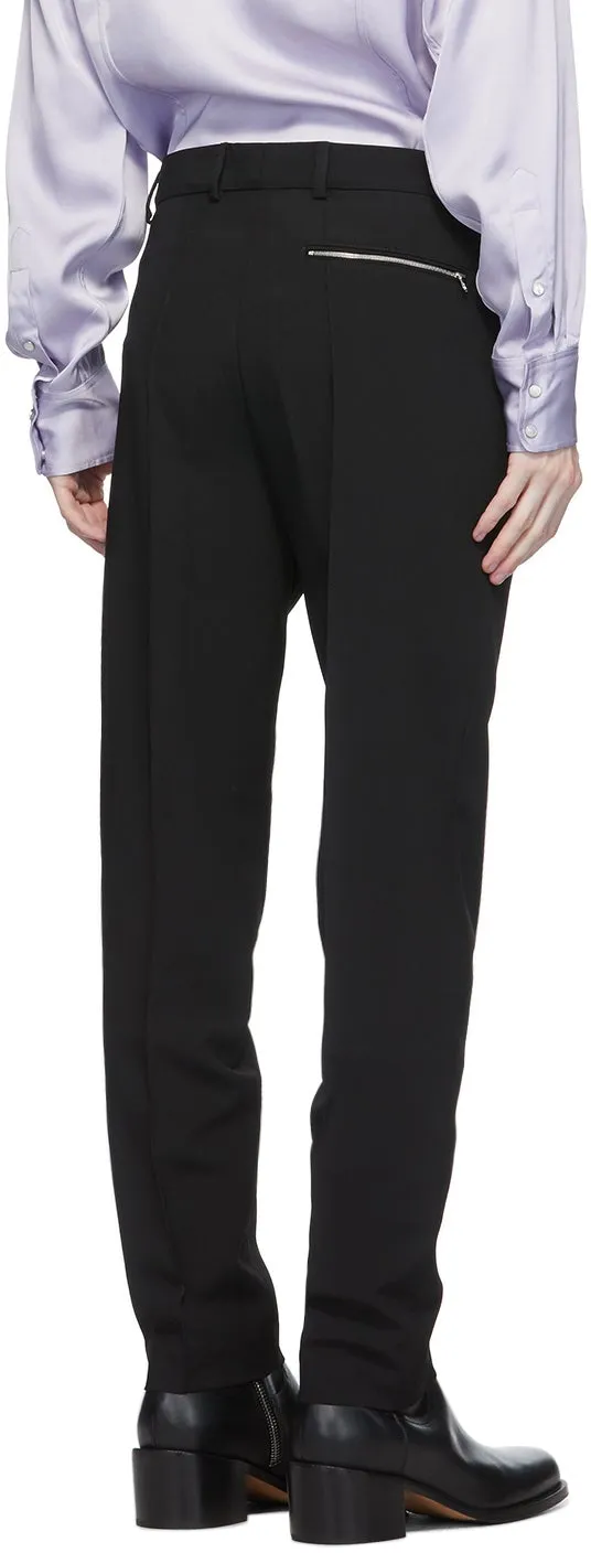Dries Van Noten Black Zip Trousers