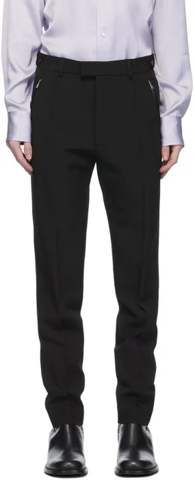 Dries Van Noten Black Zip Trousers