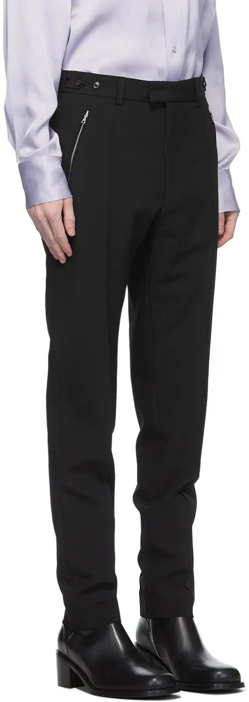 Dries Van Noten Black Zip Trousers