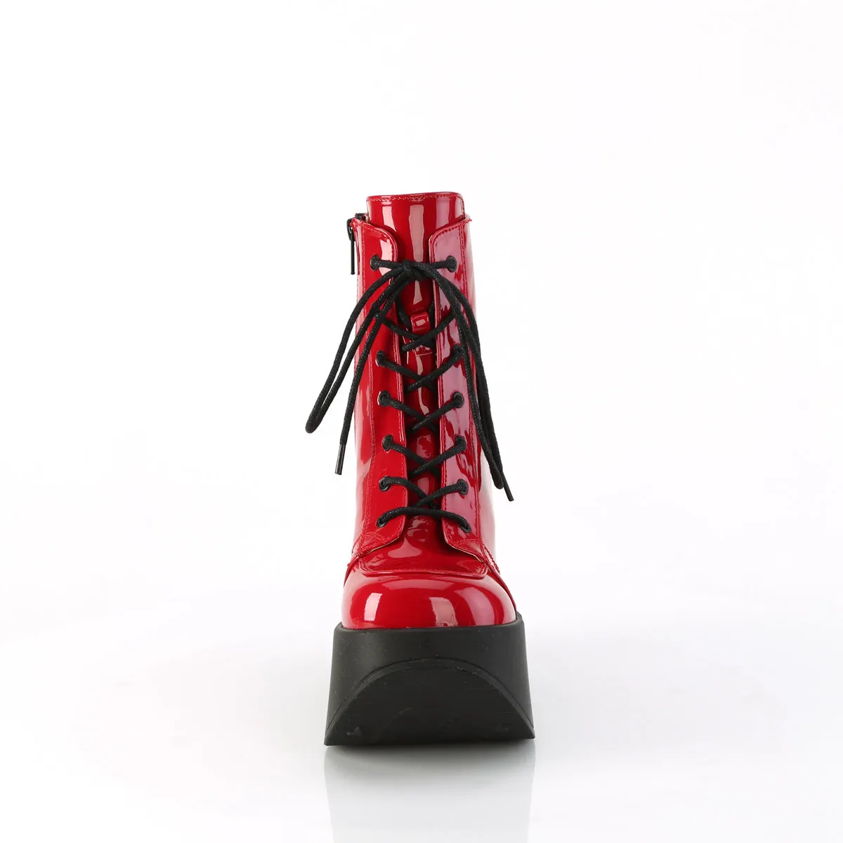 DYNAMITE-106 DemoniaCult Red Patent Sexy Women's Ankle Boots (Alternative Footwear)
