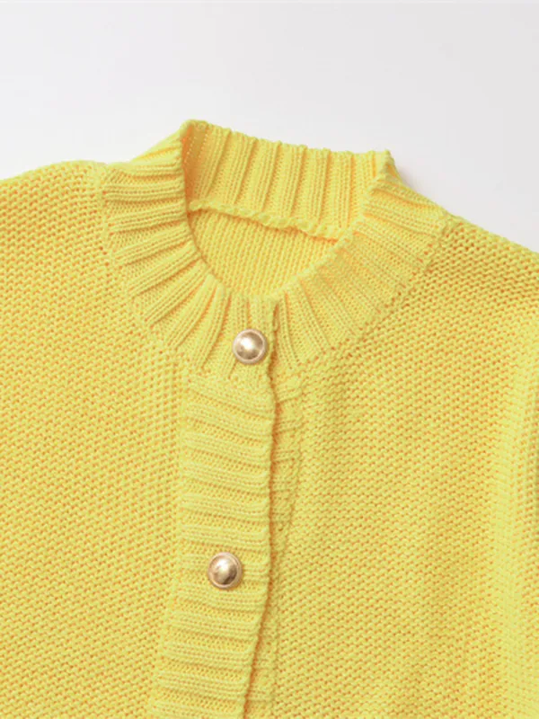 Fall Layering Piece Yellow Cardigan Sweater for Women