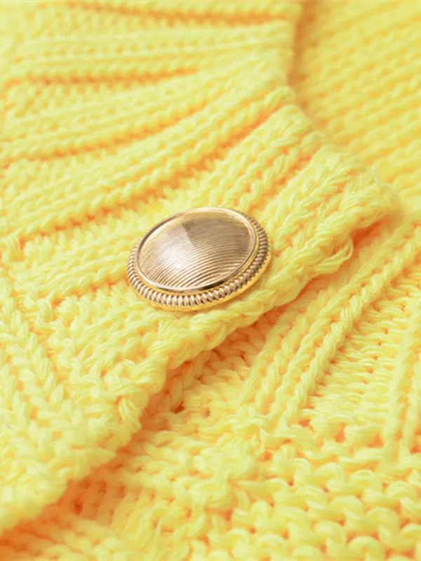 Fall Layering Piece Yellow Cardigan Sweater for Women