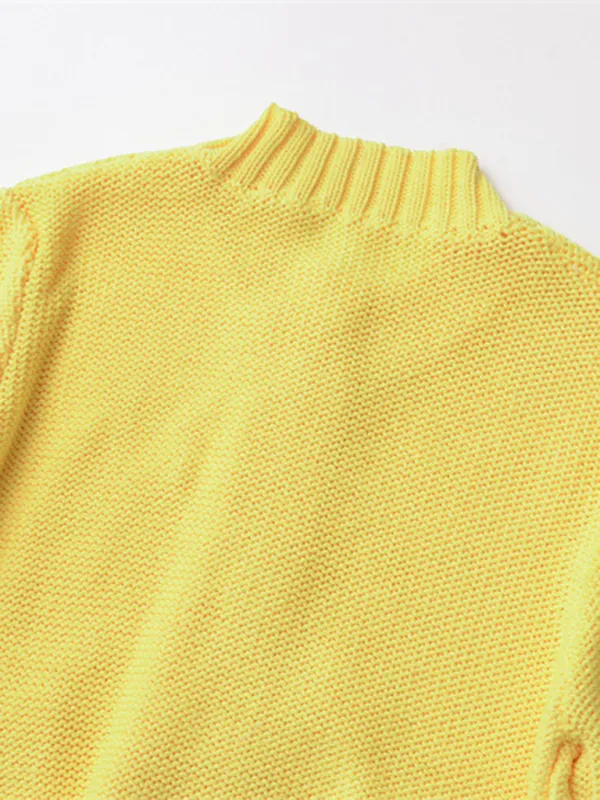 Fall Layering Piece Yellow Cardigan Sweater for Women