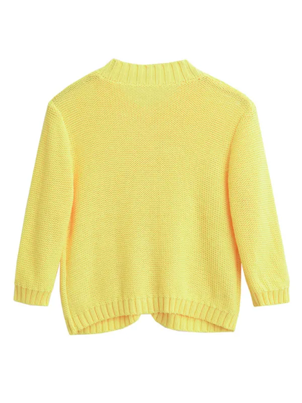 Fall Layering Piece Yellow Cardigan Sweater for Women