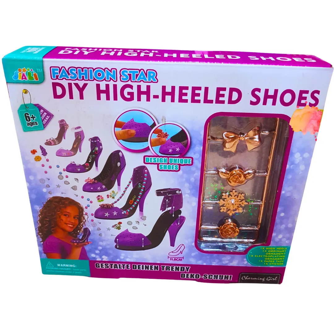 Fashion Star DIY High-Heeled Shoes Design Kit | Create Your Own Trendy Shoes for Kids 6  | Arts & Crafts Set