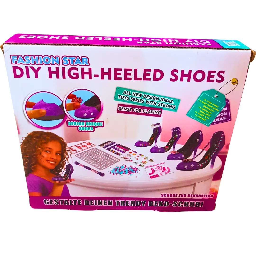 Fashion Star DIY High-Heeled Shoes Design Kit | Create Your Own Trendy Shoes for Kids 6  | Arts & Crafts Set