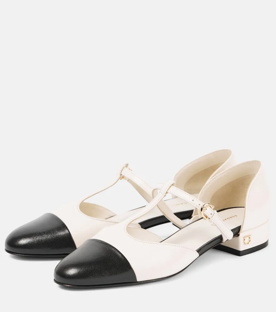 Ferragamo Linette leather Mary Jane flats