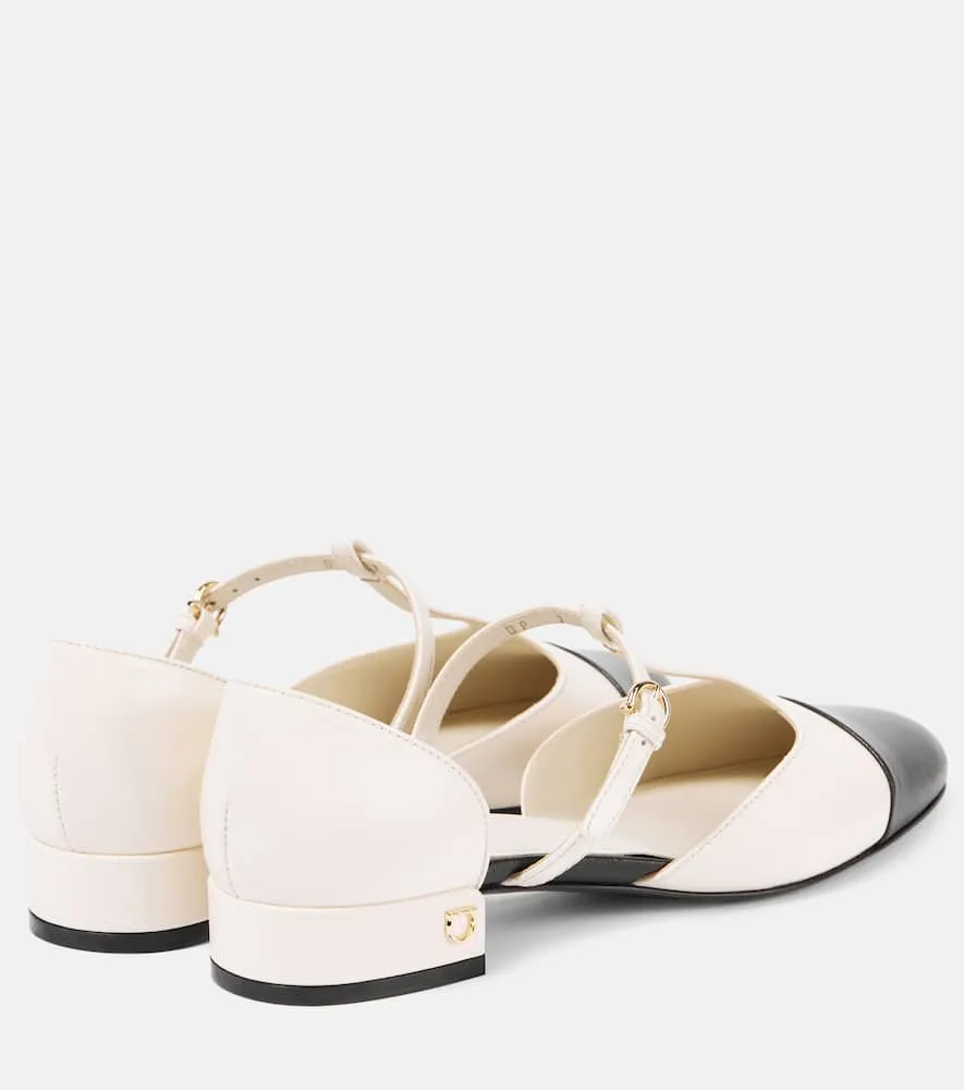 Ferragamo Linette leather Mary Jane flats