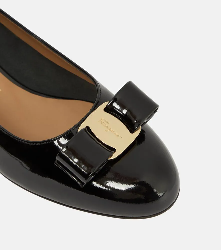 Ferragamo Vara patent leather ballet flats