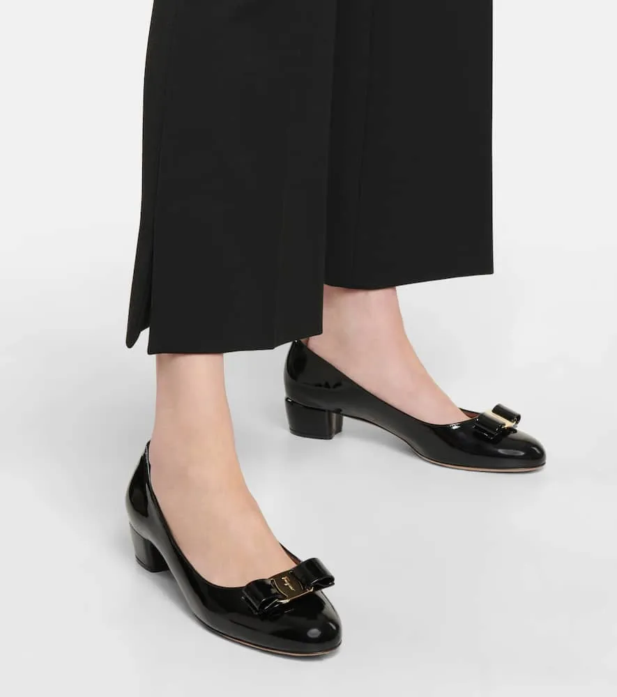 Ferragamo Vara patent leather ballet flats