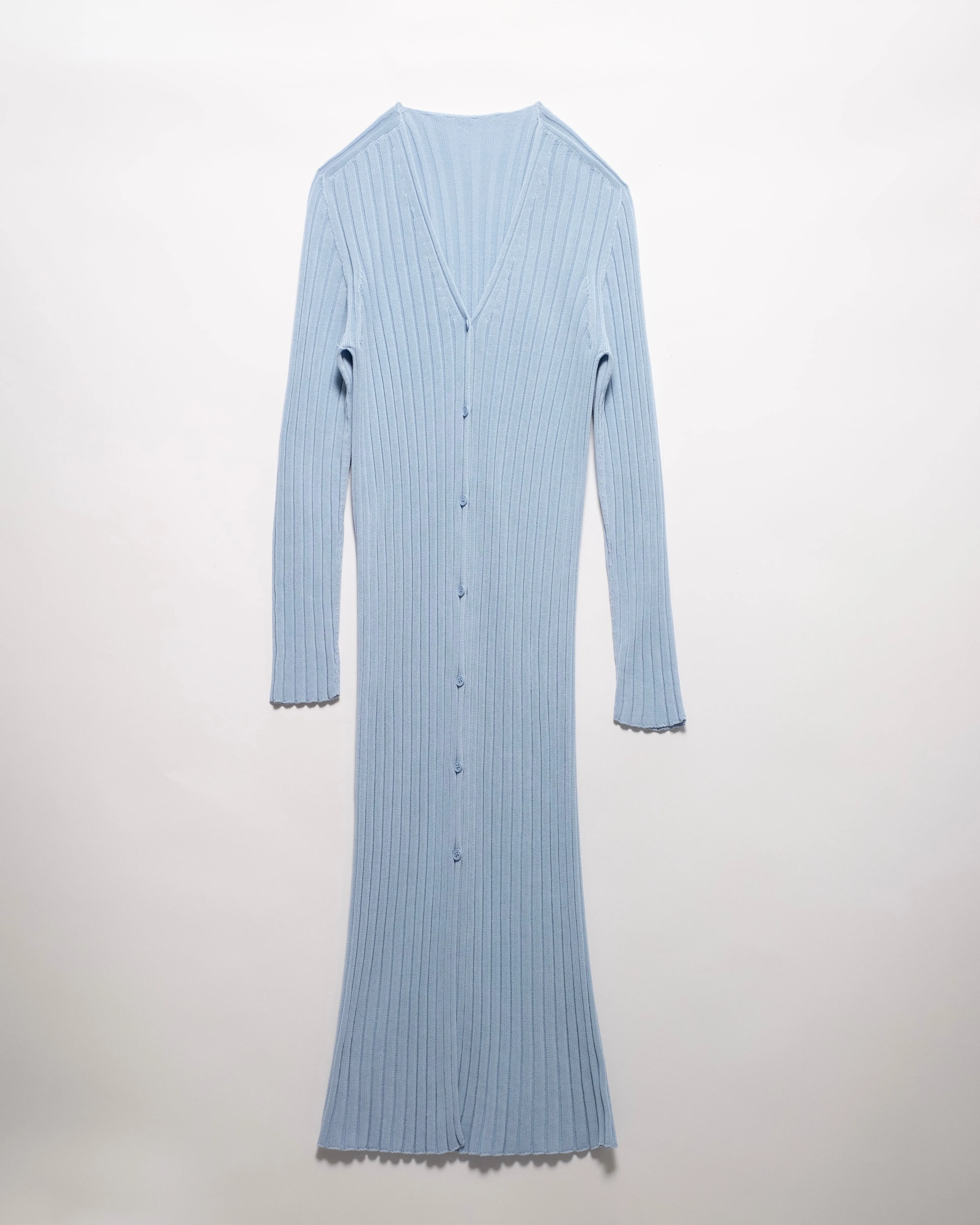 Fine Cotton Long Cardigan (3D-Knit)