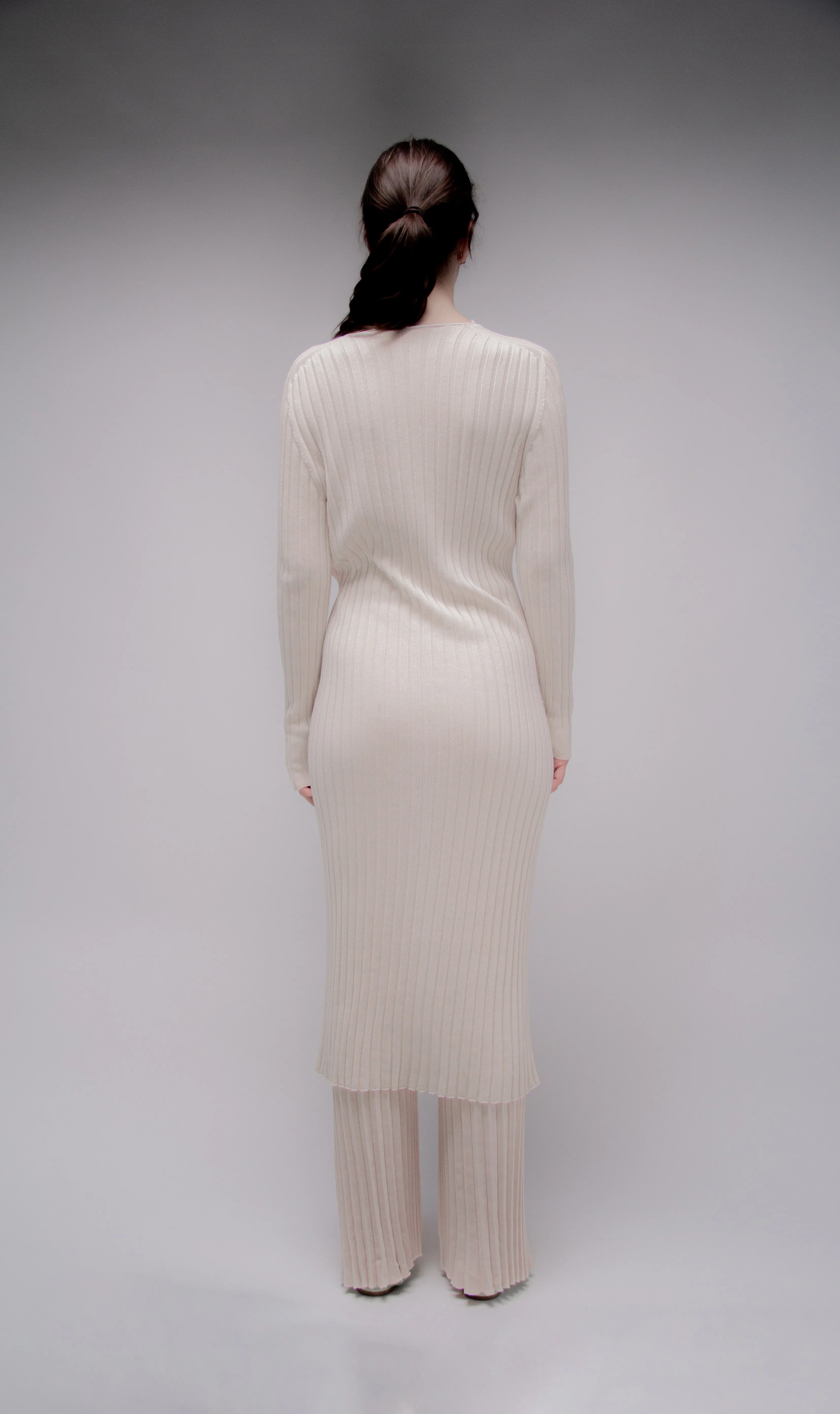 Fine Cotton Long Cardigan (3D-Knit)