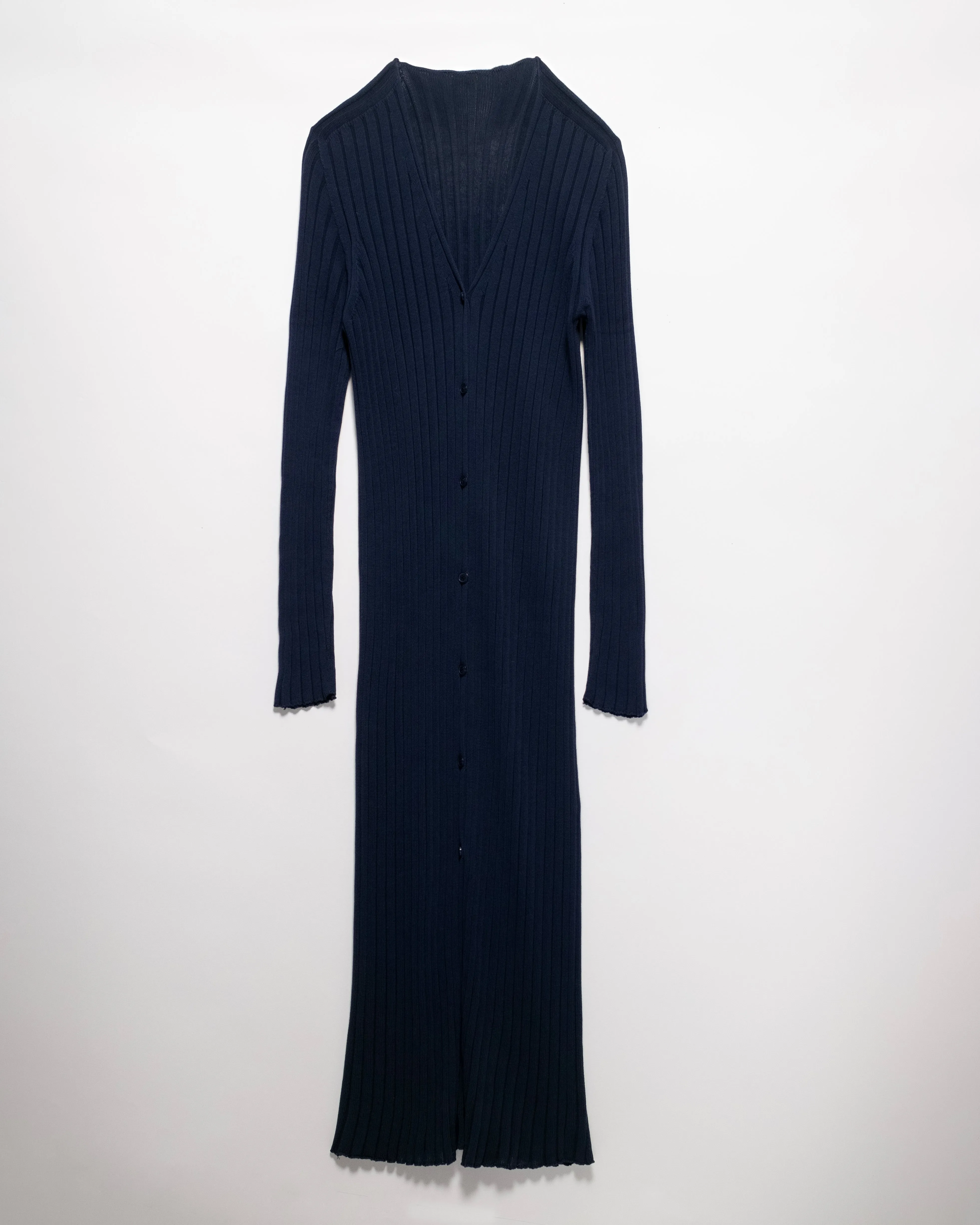 Fine Cotton Long Cardigan (3D-Knit)