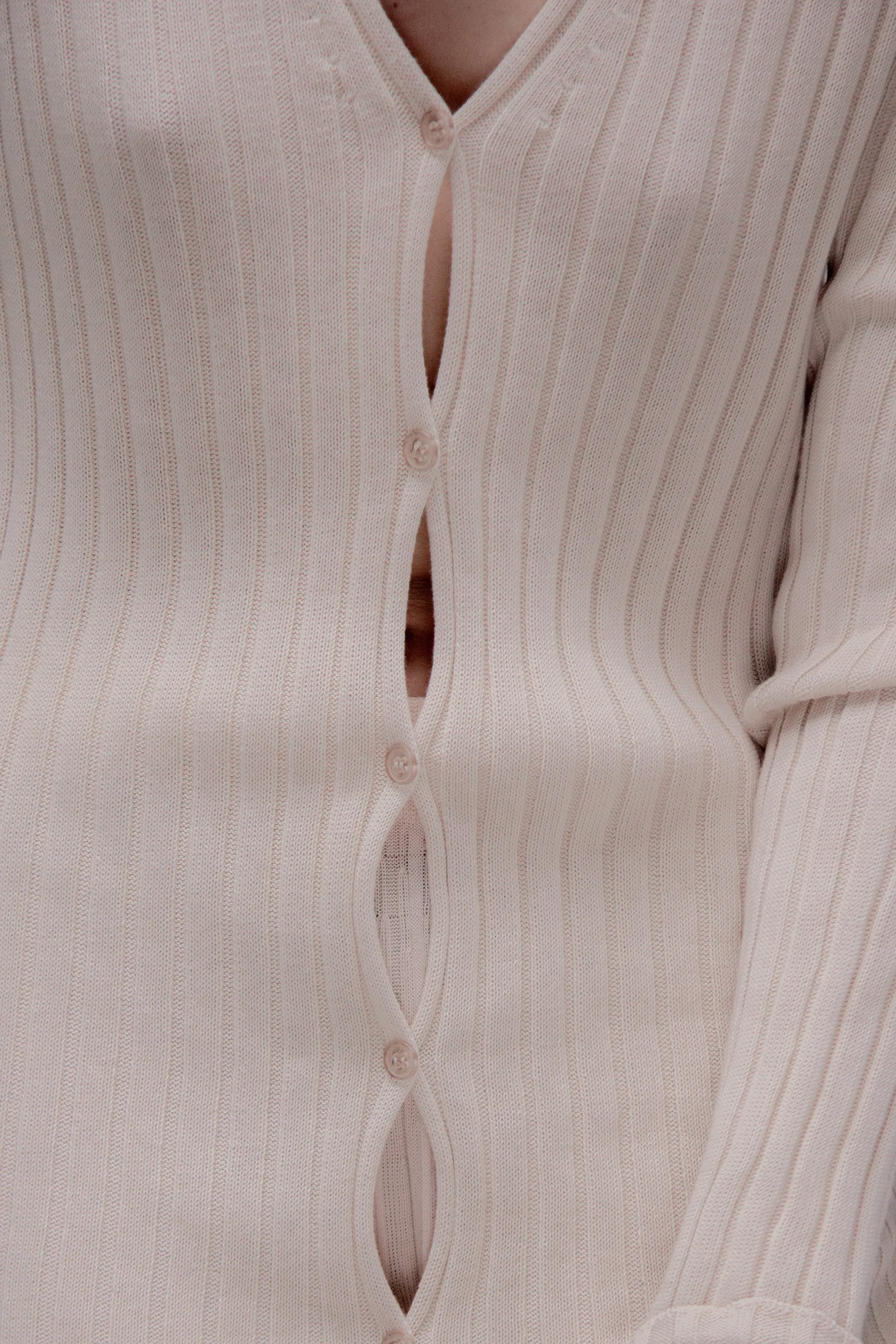 Fine Cotton Long Cardigan (3D-Knit)