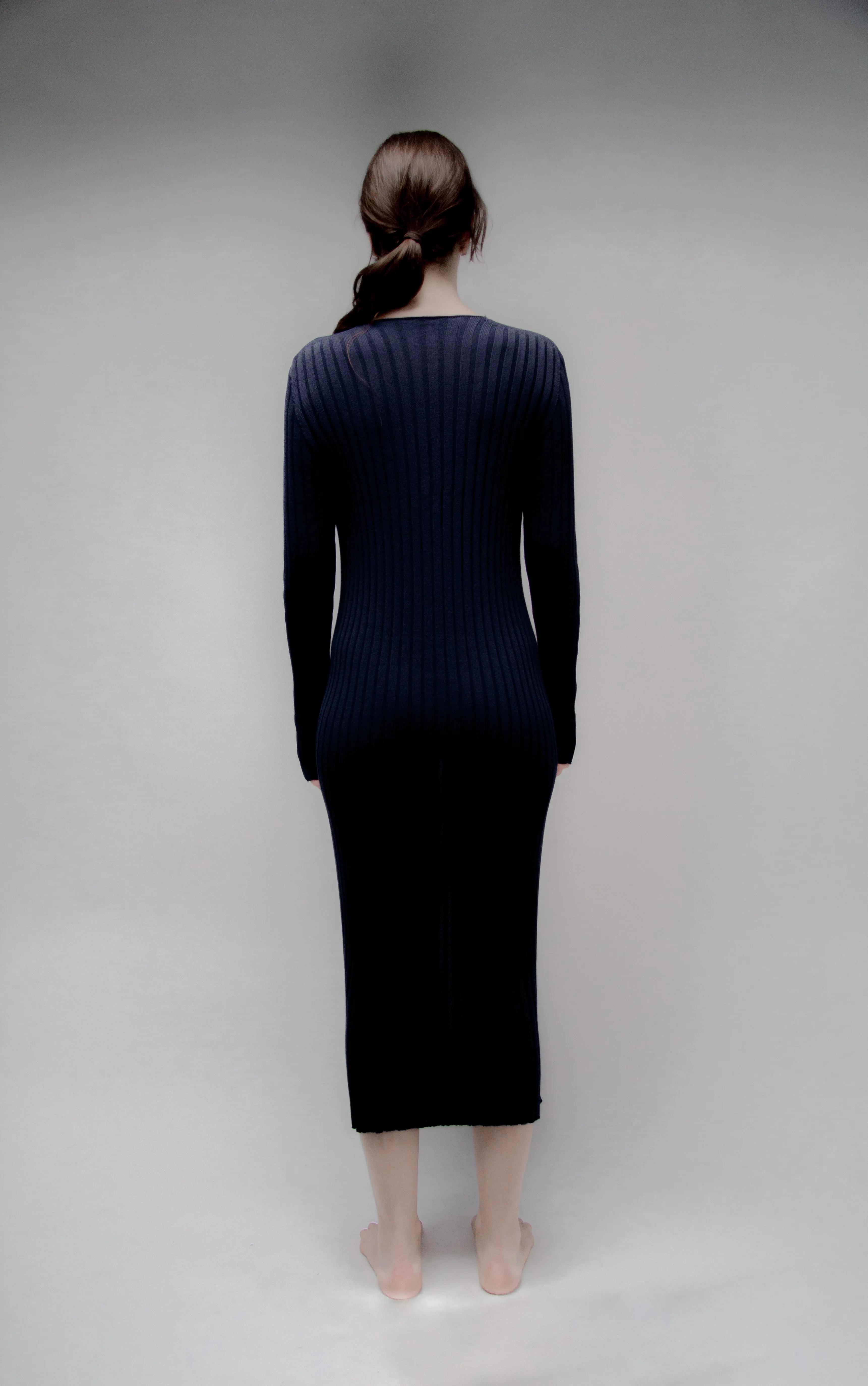 Fine Cotton Long Cardigan (3D-Knit)