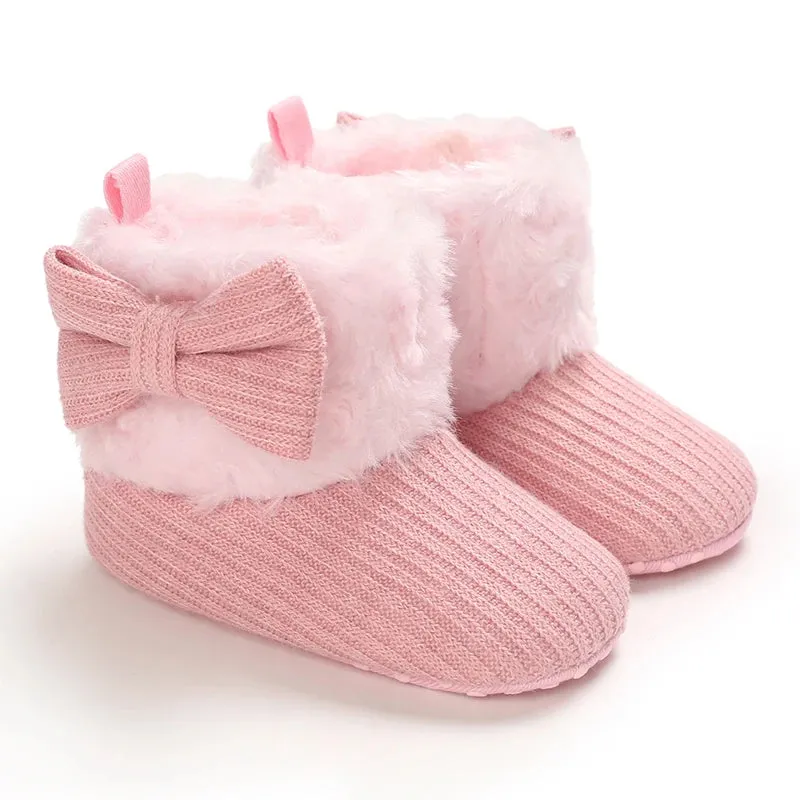 First Walker Girls Pink Warm Cute Fur Velvet Snow Boots