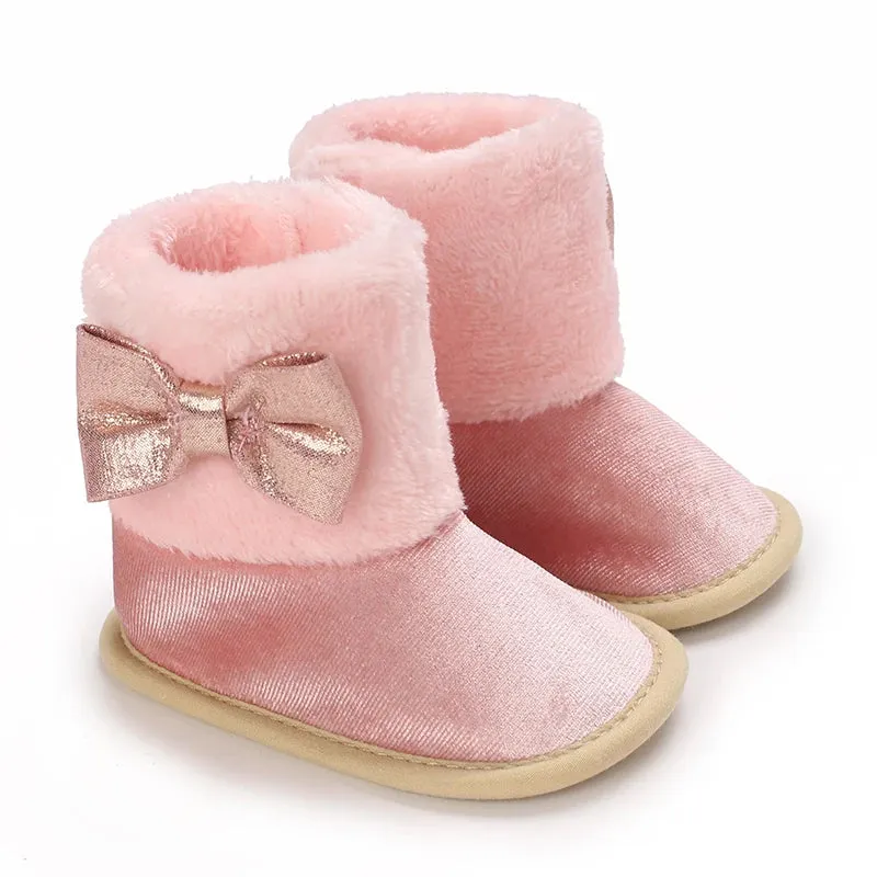 First Walker Girls Pink Warm Cute Fur Velvet Snow Boots