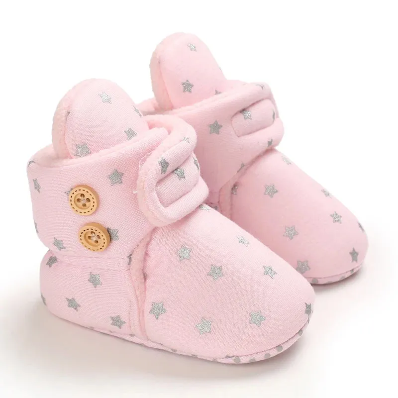 First Walker Girls Pink Warm Cute Fur Velvet Snow Boots