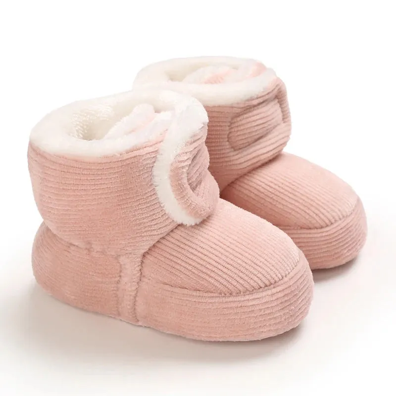 First Walker Girls Pink Warm Cute Fur Velvet Snow Boots