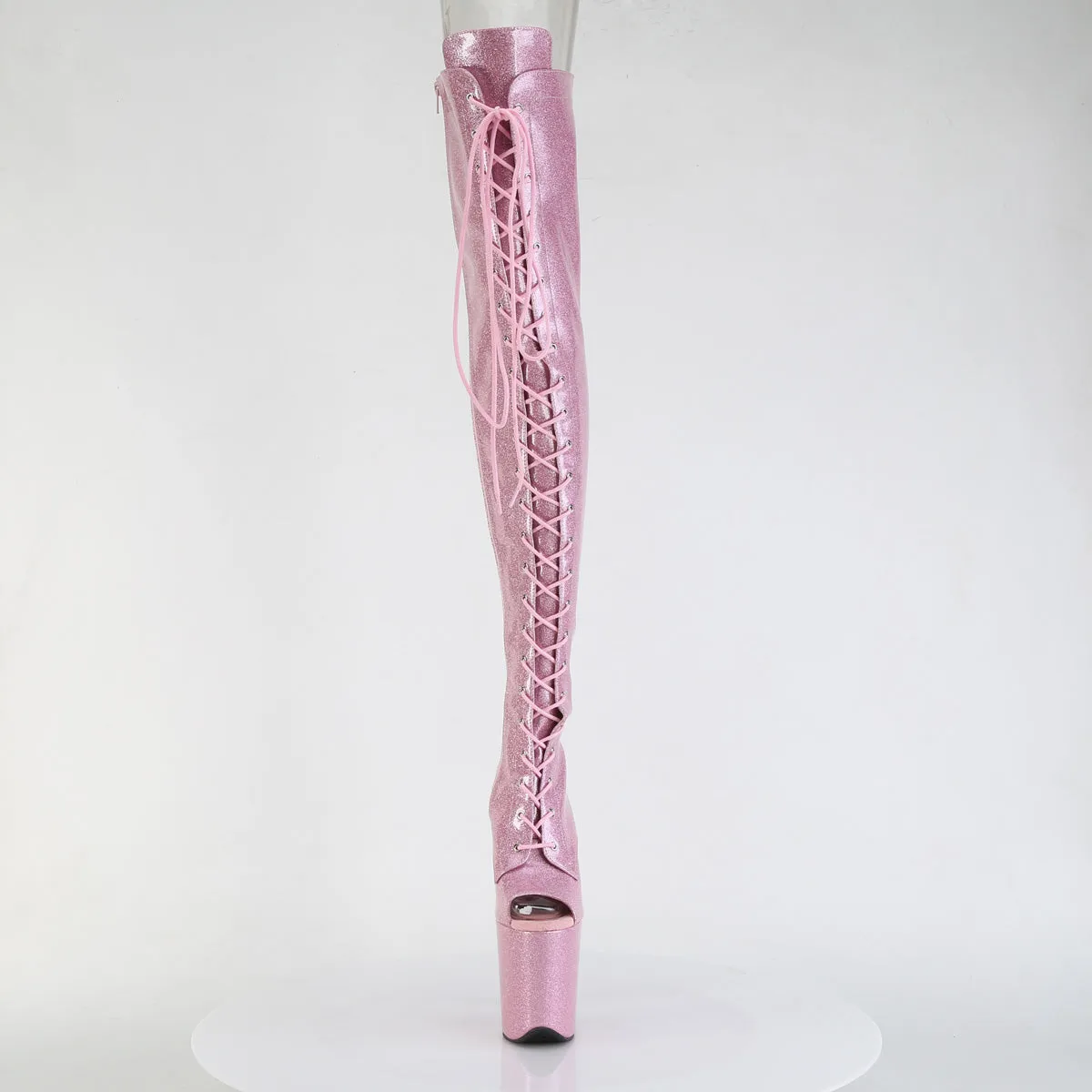 FLAMINGO-3021GP Pleaser Baby Pink Glitter Sexy Platform Shoes (Pole Dancing Heels)