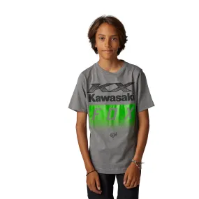 Fox Racing  Youth Kawasaki Short Sleeve Tee T-Shirt Crew Neck Heather Graphite
