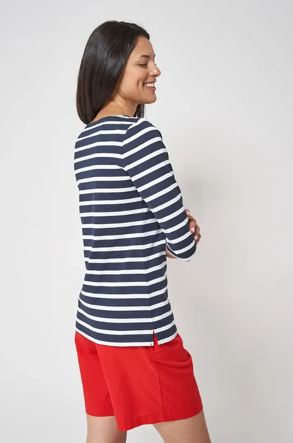 French Sleeve Striped Tee