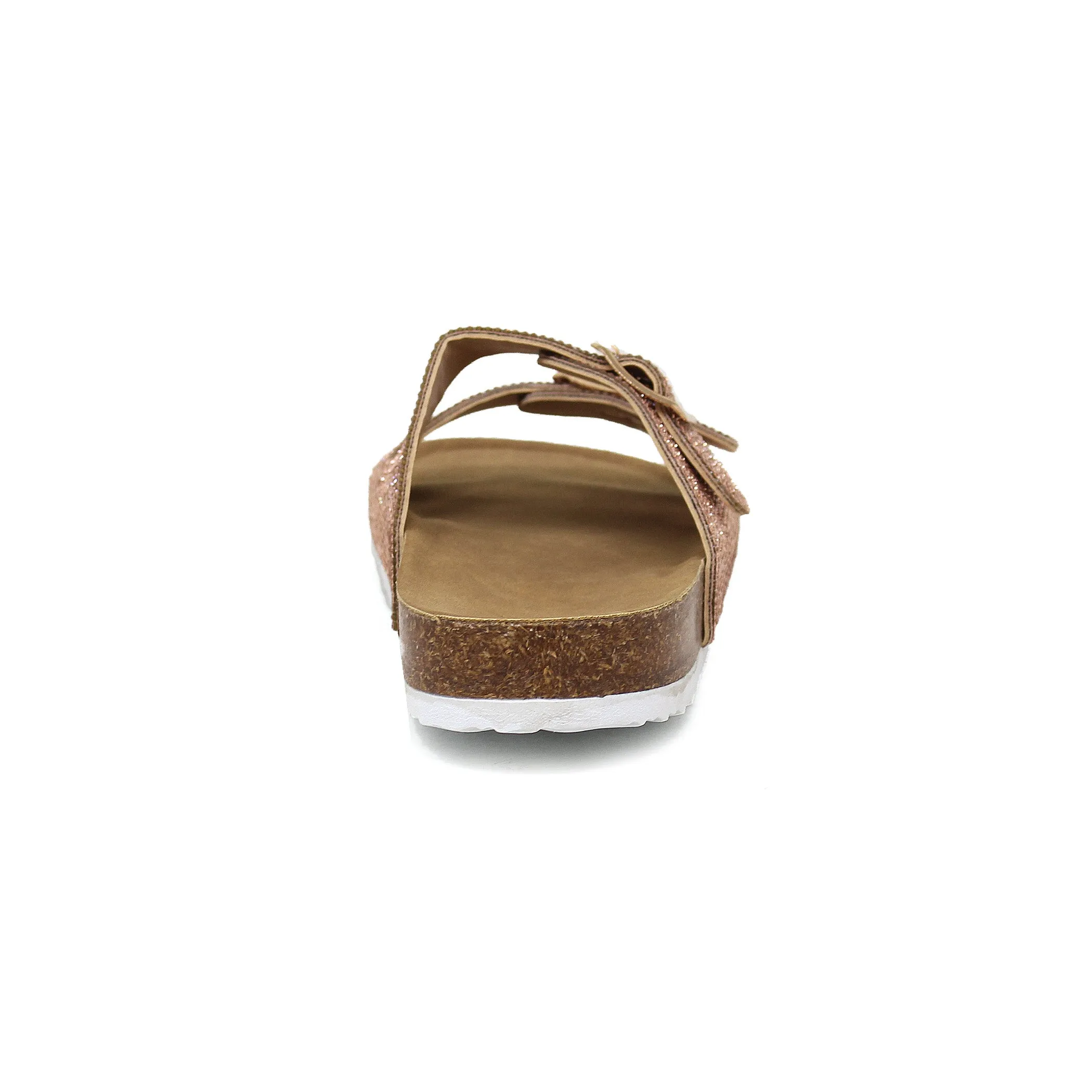 GIAN-107 Women's Slip On Sandal With Double Buckle Strap