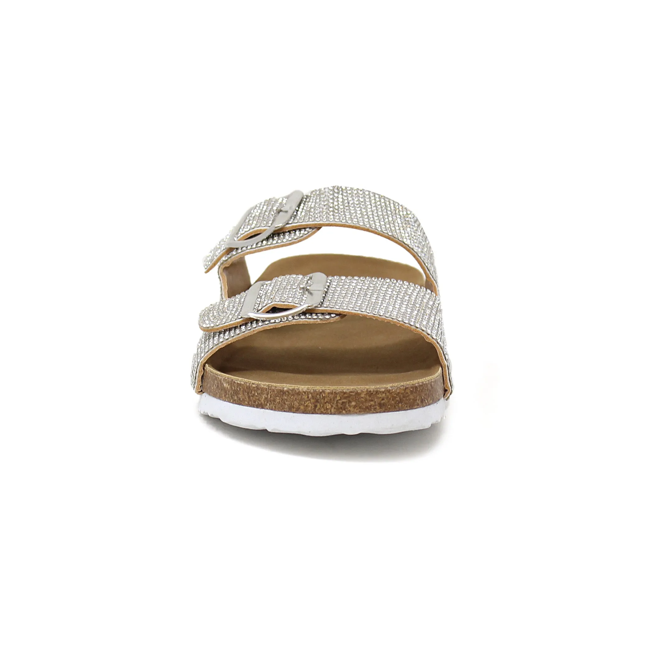 GIAN-107 Women's Slip On Sandal With Double Buckle Strap