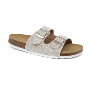 GIAN-107 Women's Slip On Sandal With Double Buckle Strap