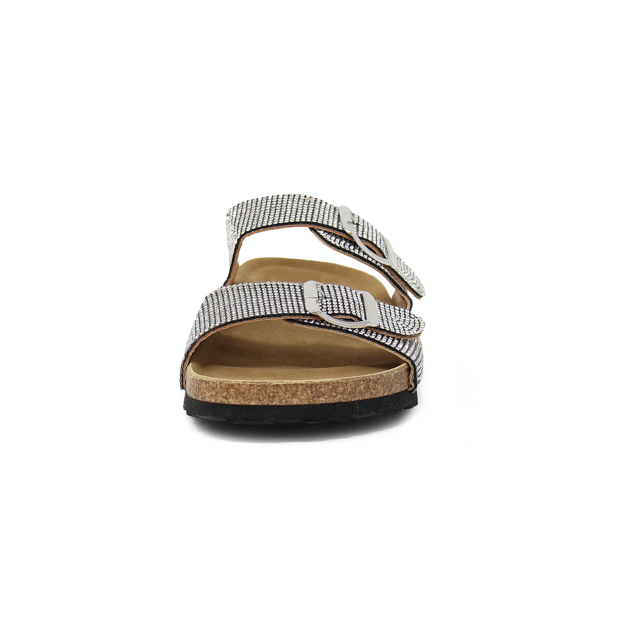 GIAN-107 Women's Slip On Sandal With Double Buckle Strap