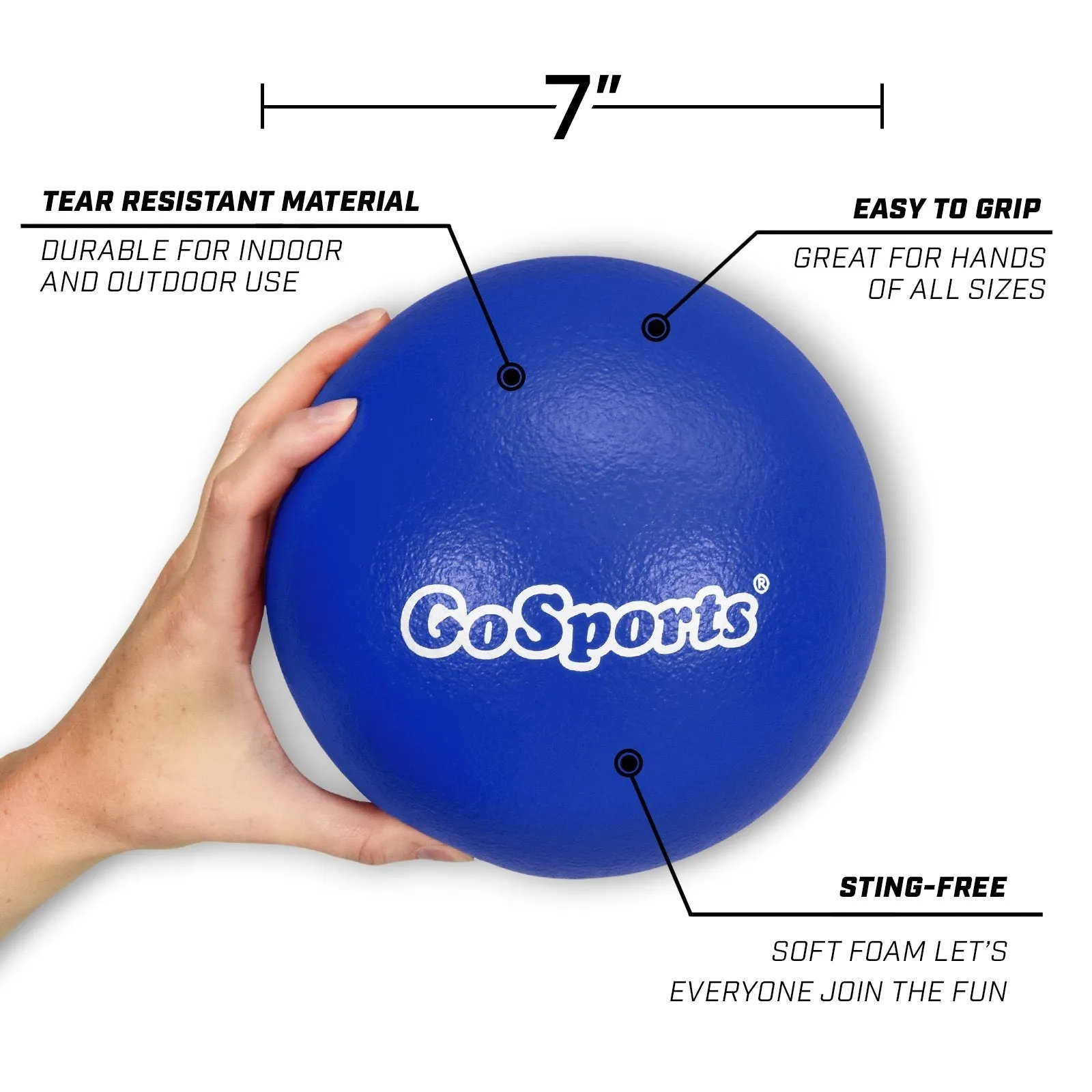 GoSports 7" Soft Skin Foam Playground Dodgeballs