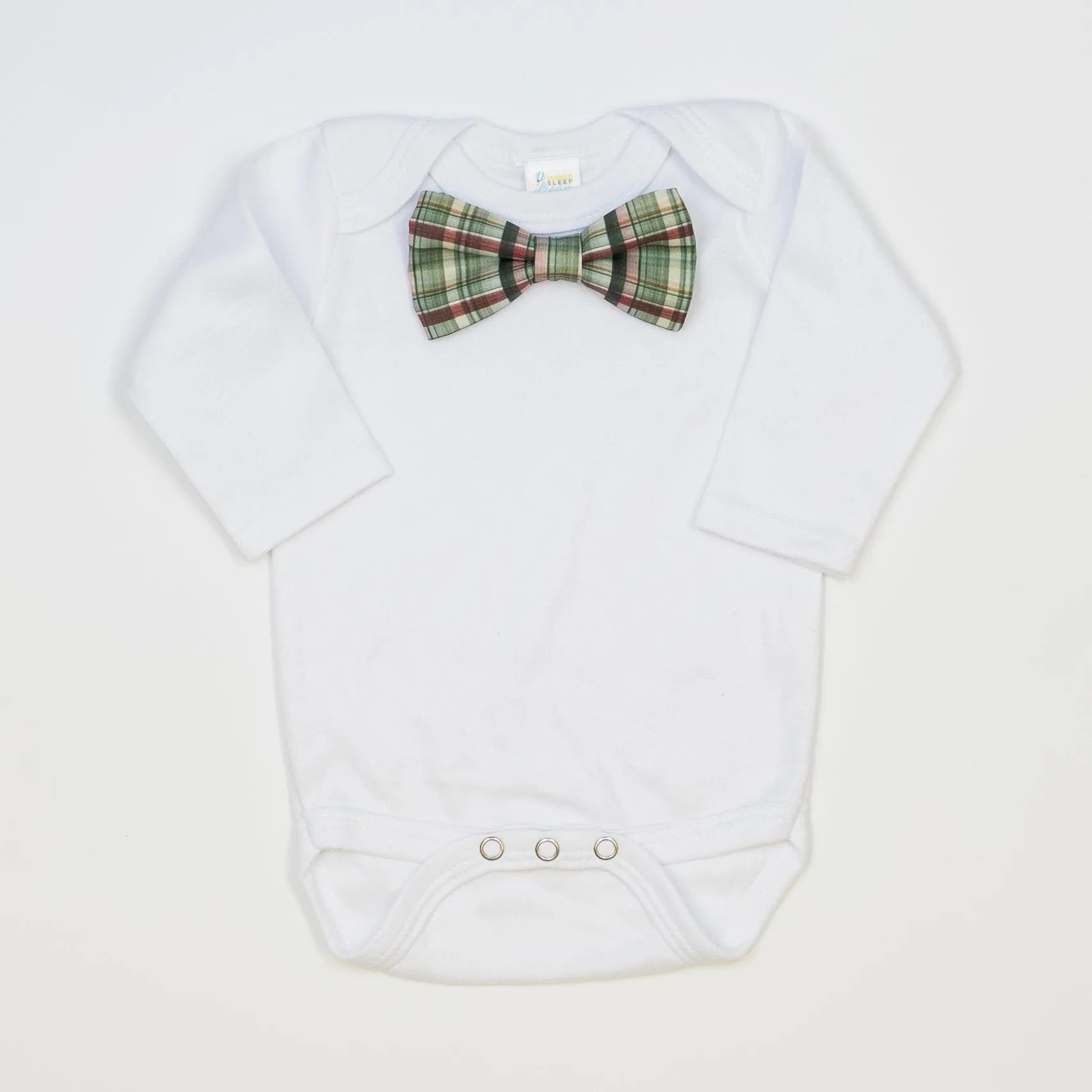 Green Christmas Plaid Bowtie Bodysuit