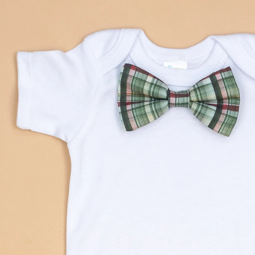 Green Christmas Plaid Bowtie Bodysuit