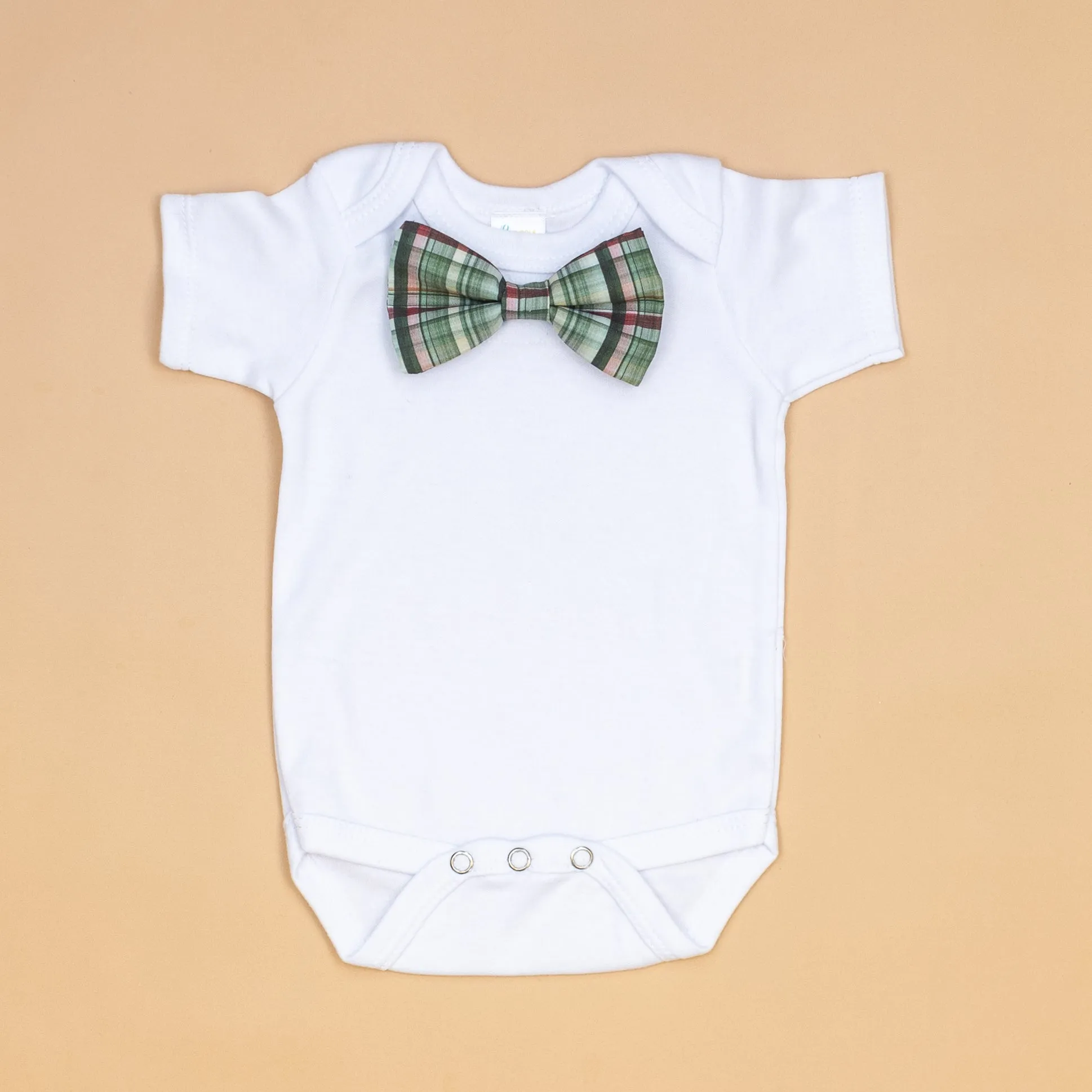 Green Christmas Plaid Bowtie Bodysuit