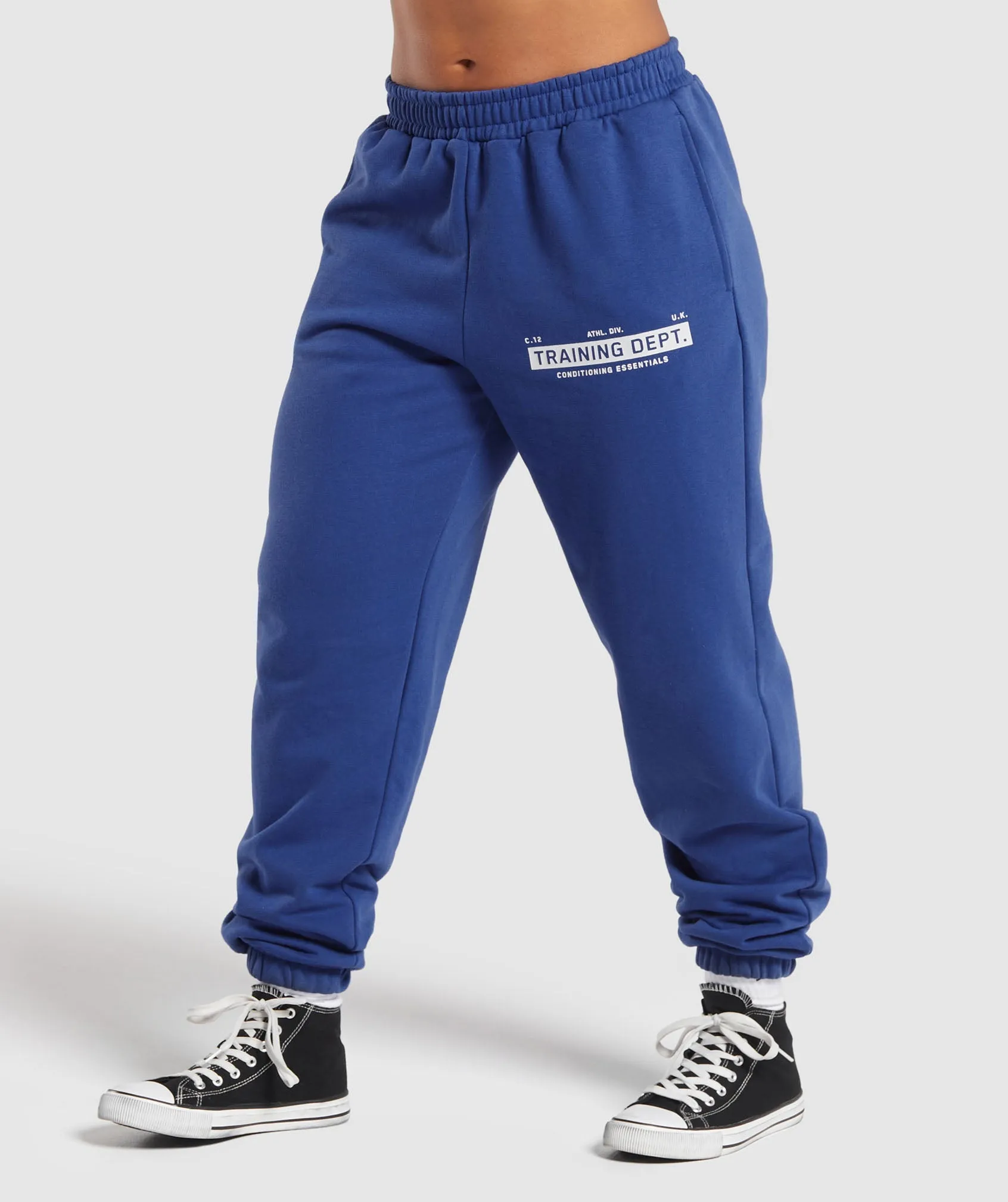 Gymshark Training Department Graphic Oversized Joggers - Wave Blue