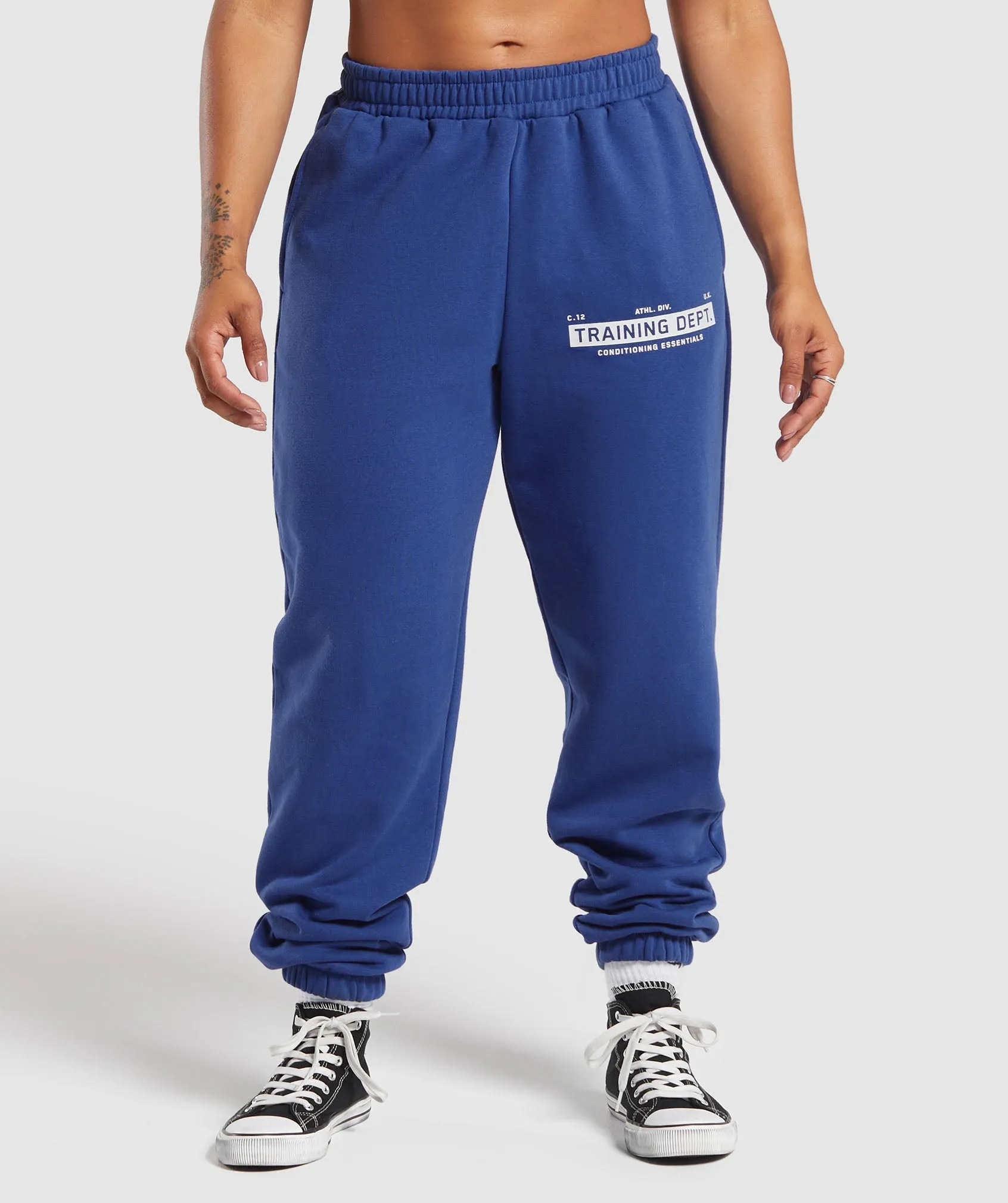 Gymshark Training Department Graphic Oversized Joggers - Wave Blue