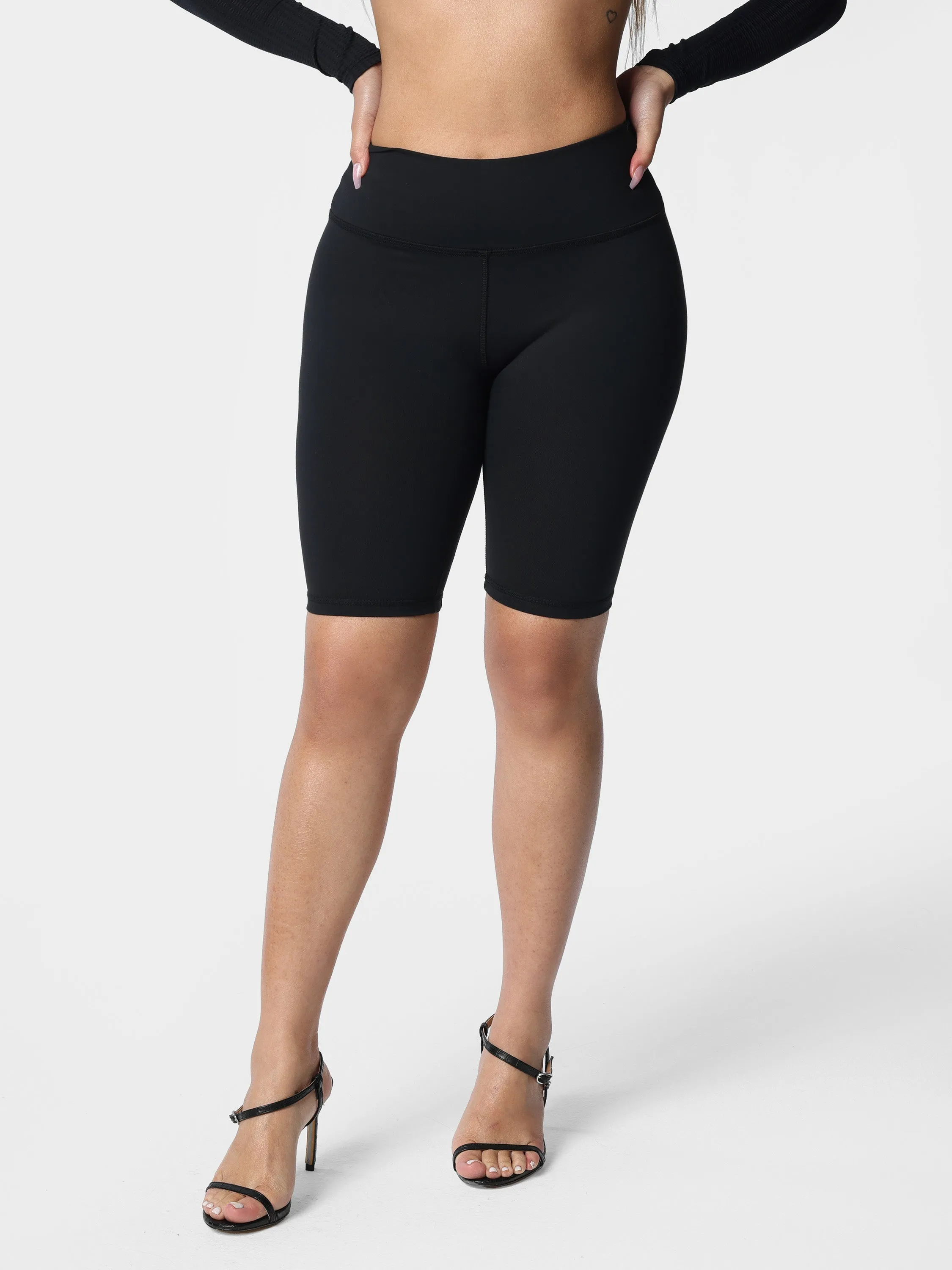 High-Waisted Compression Biker Shorts
