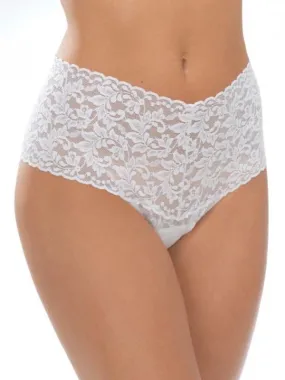 High Waisted Sheer Lace Bridal Thong Panties
