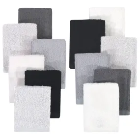 Hudson Baby Rayon from Bamboo Woven Washcloths 12pk, Black White