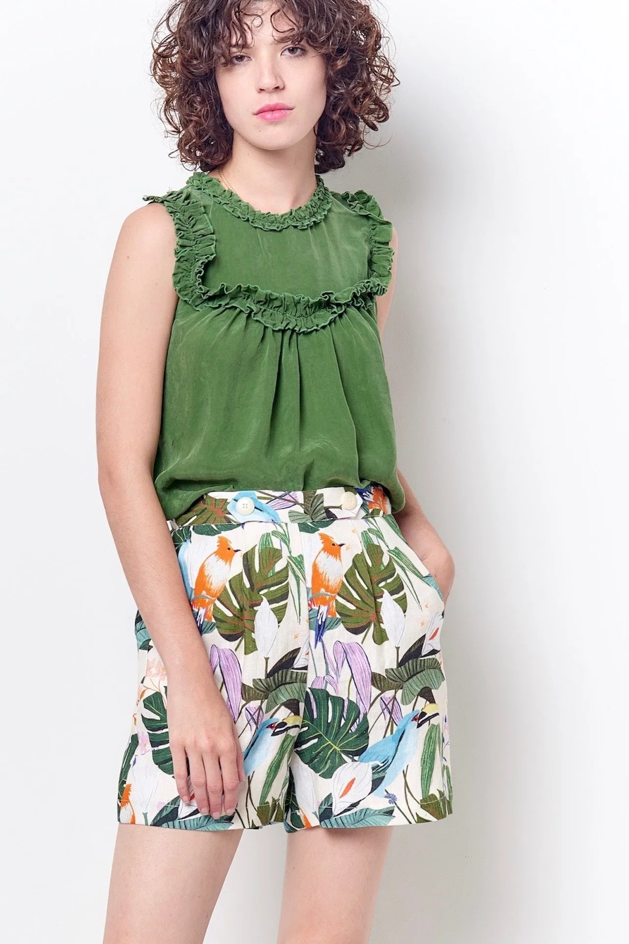 JORDAN High Waisted Shorts-Bird