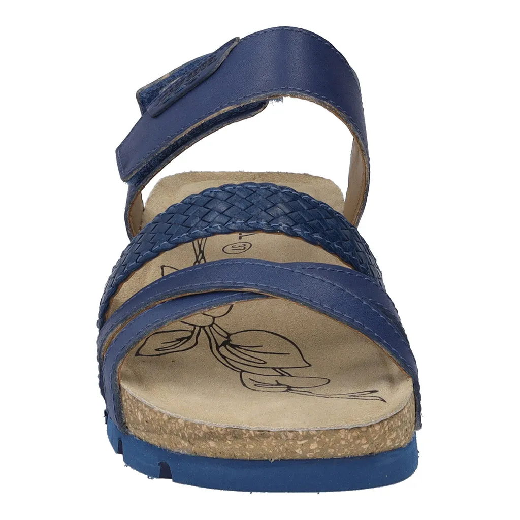 Josef Seibel Lucie 03 Ladies Blue Leather Touch Fastening Sandals
