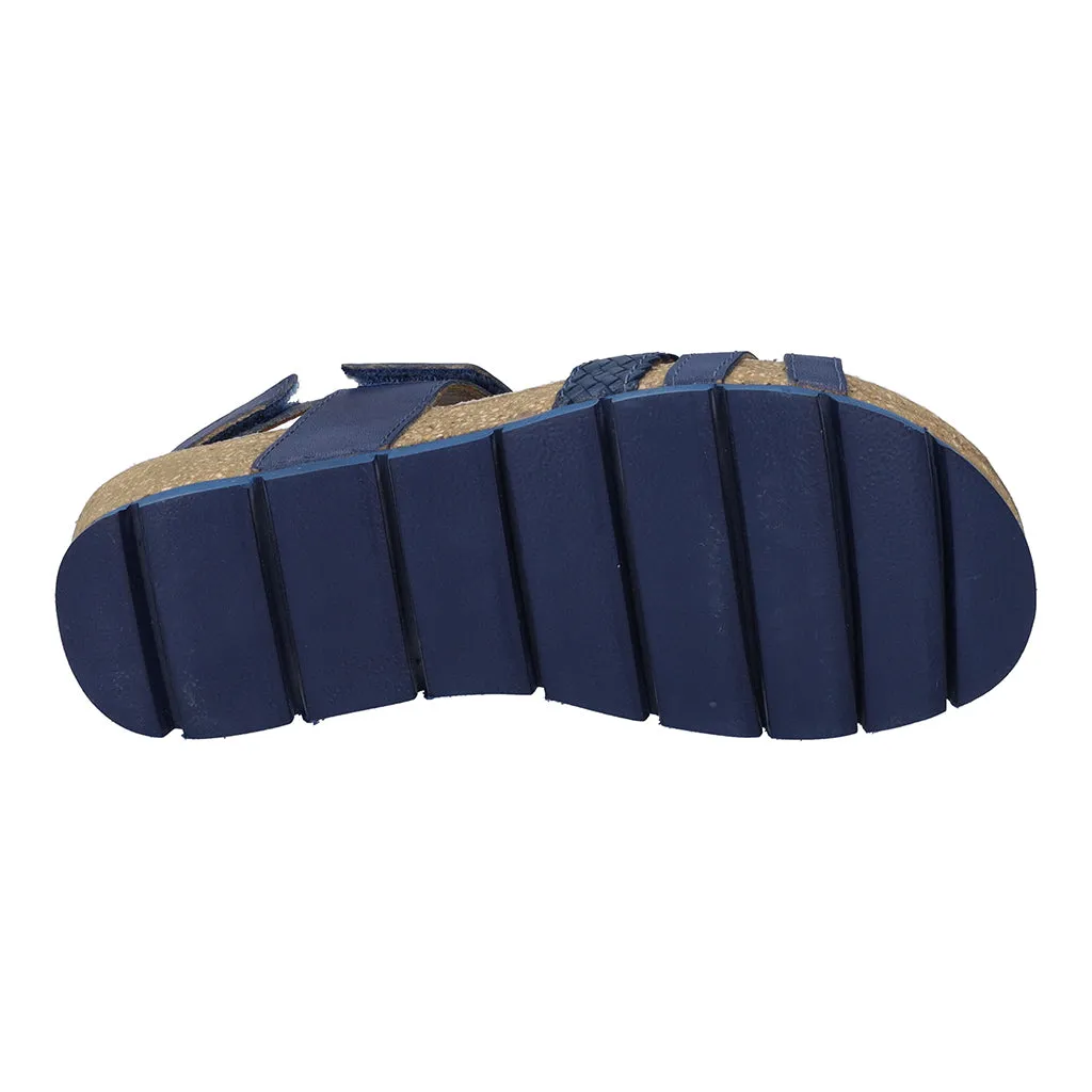 Josef Seibel Lucie 03 Ladies Blue Leather Touch Fastening Sandals