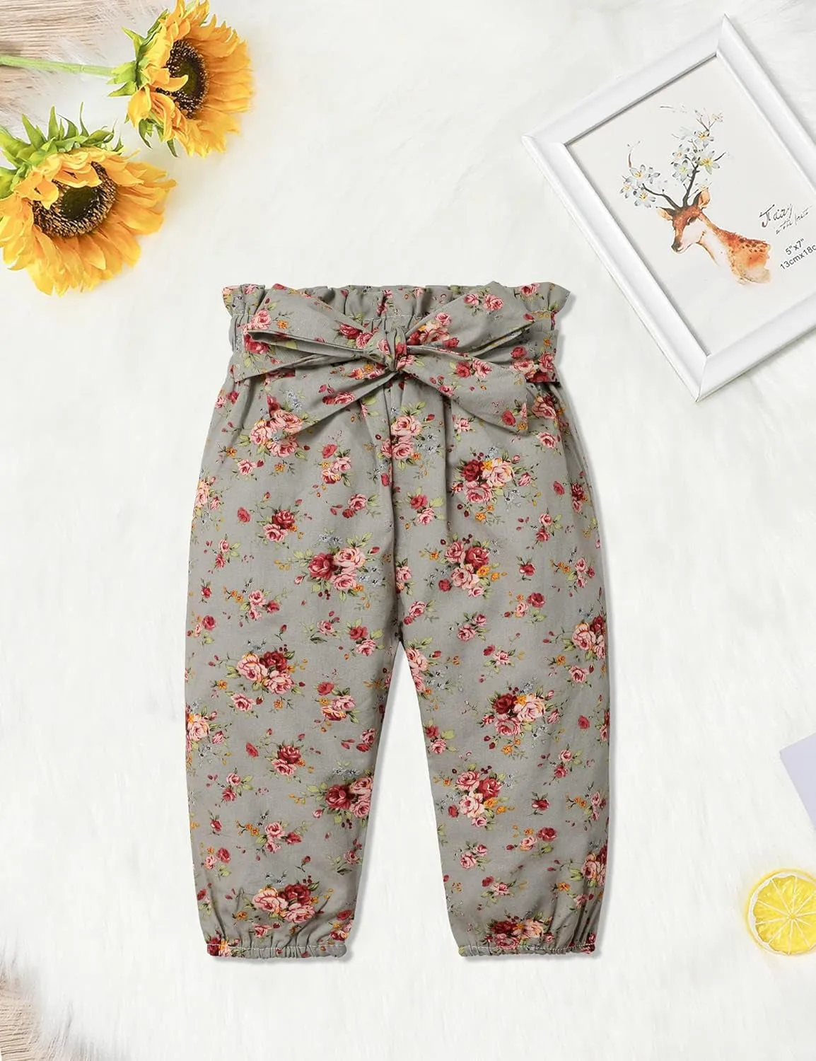 KANGKANG Newborn Baby Girl Clothes Ribbed Ruffle Sleeve Romper   Floral Pants   Headband Cute Infant Baby Girl Outfit 3Pcs
