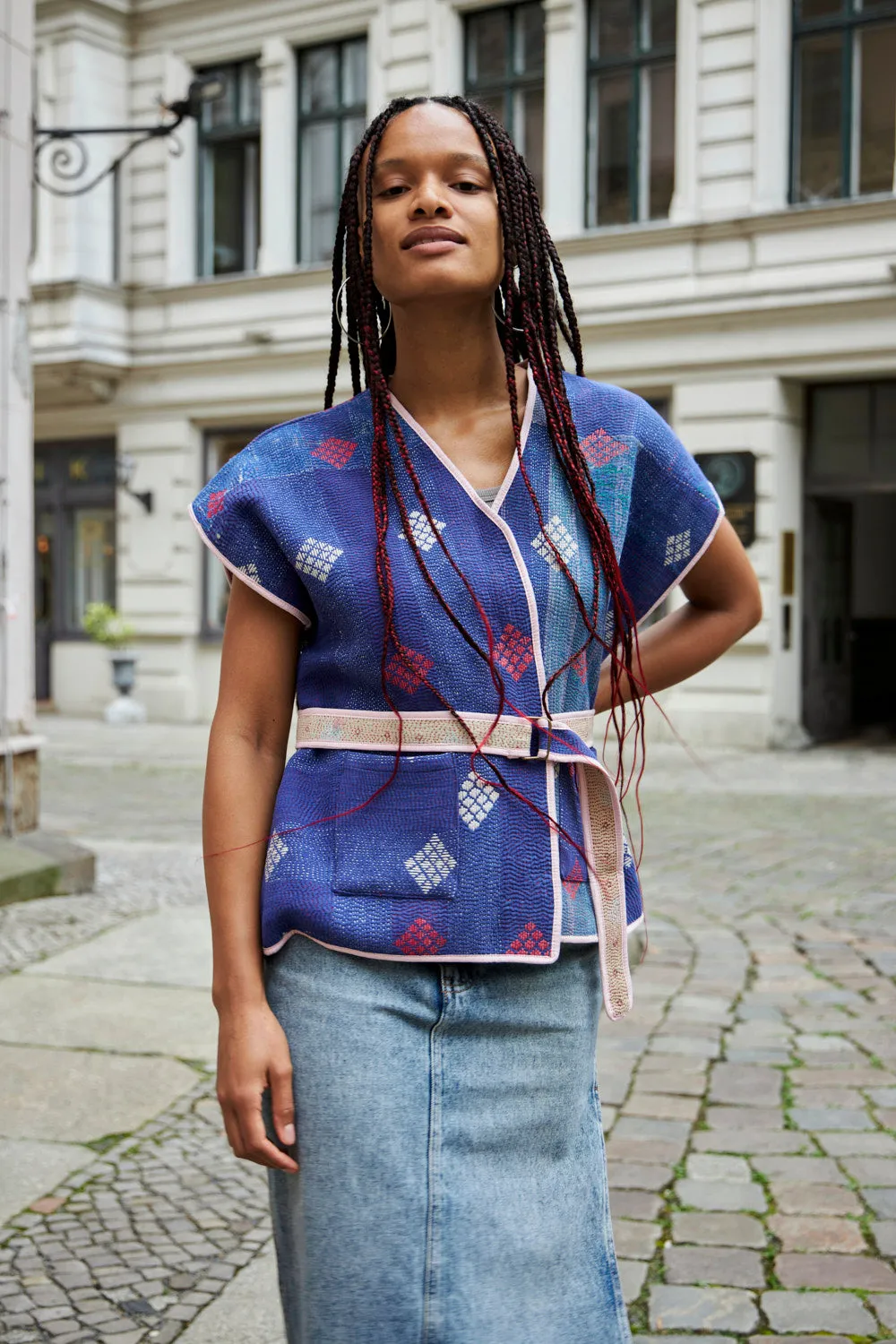 kantha reversible vest saanvi